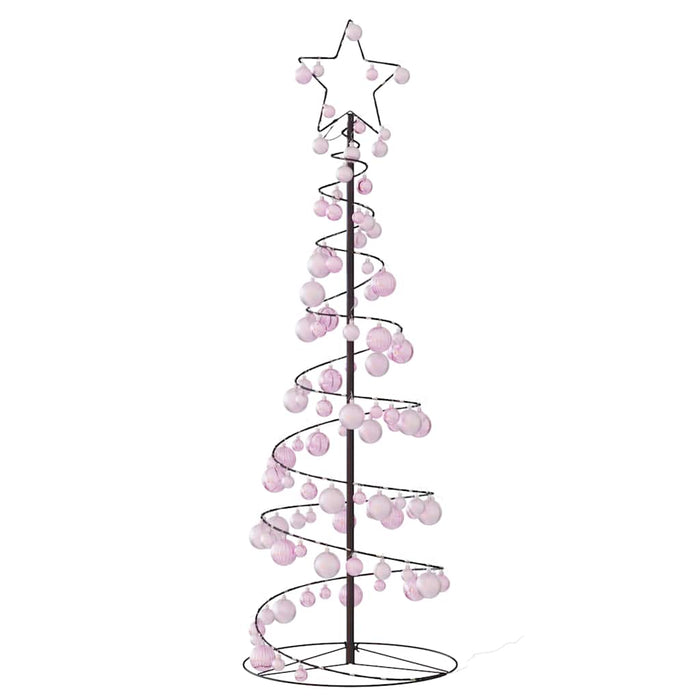 Albero di Natale a LED con Palline 100 LED Bianco Caldo 150 cm 3318563