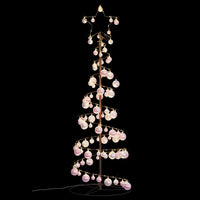 Albero di Natale a LED con Palline 100 LED Bianco Caldo 150 cm