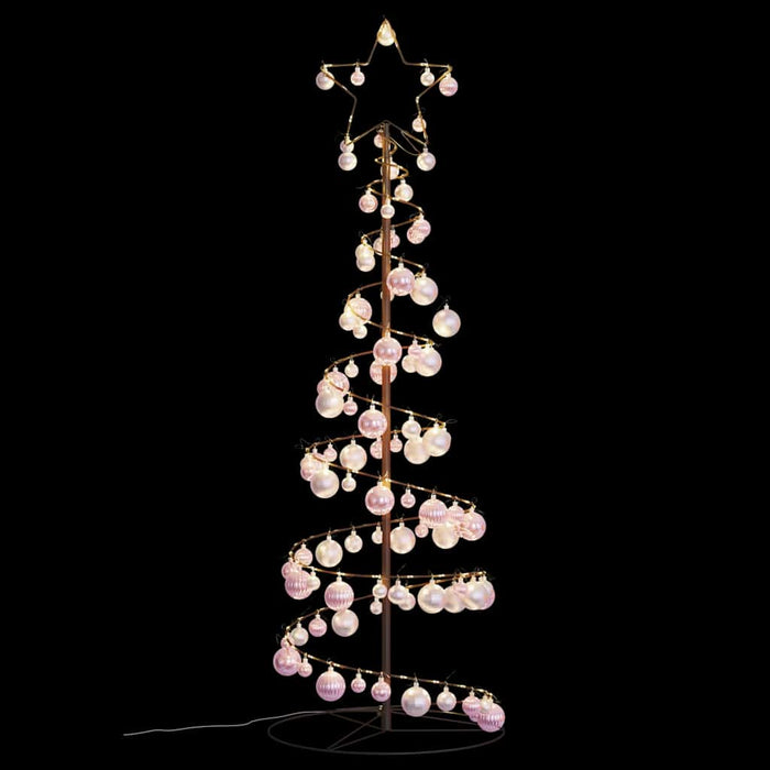 Albero di Natale a LED con Palline 100 LED Bianco Caldo 150 cm