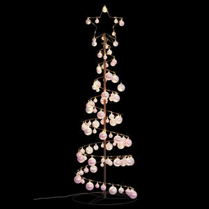 Albero di Natale a LED con Palline 100 LED Bianco Caldo 150 cm 3318563