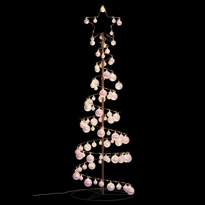 Albero di Natale a LED con Palline 100 LED Bianco Caldo 150 cm 3318563