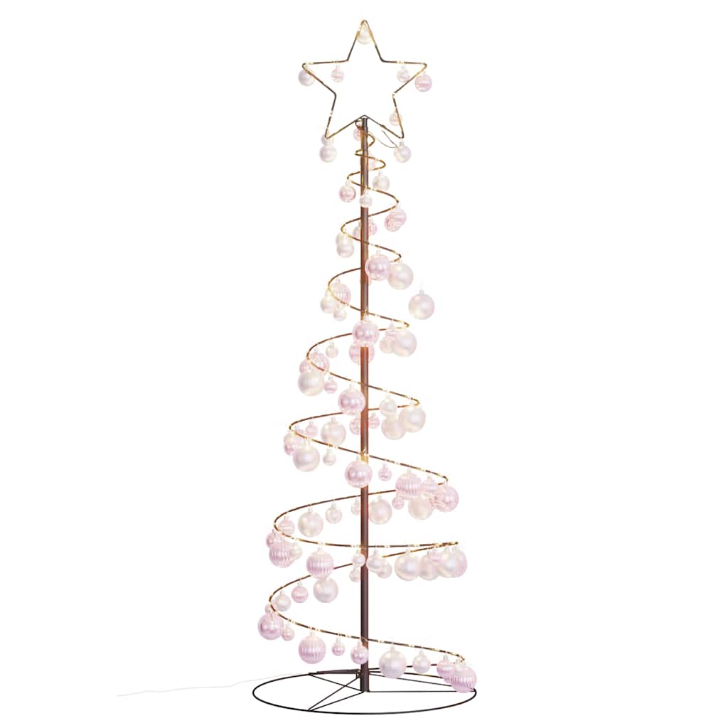 Albero di Natale a LED con Palline 100 LED Bianco Caldo 150 cm