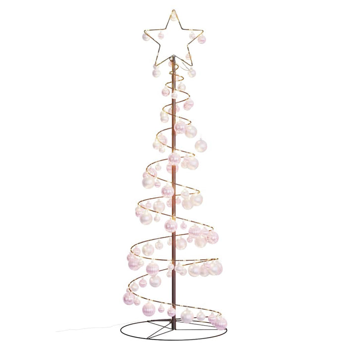 Albero di Natale a LED con Palline 100 LED Bianco Caldo 150 cm
