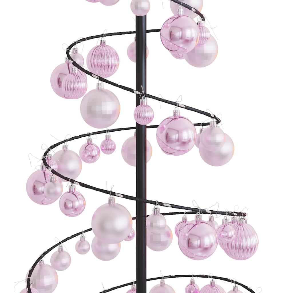 Albero di Natale a LED con Palline 100 LED Bianco Caldo 150 cm 3318563