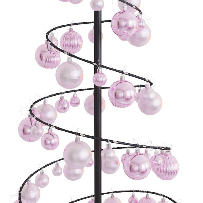Albero di Natale a LED con Palline 100 LED Bianco Caldo 150 cm 3318563