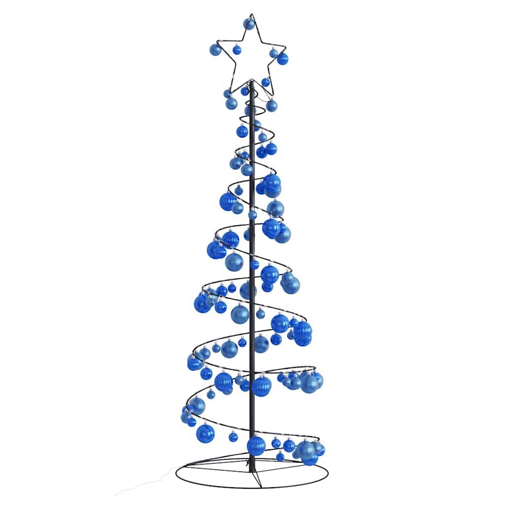 Albero di Natale a LED con Palline 100 LED Bianco Caldo 150 cm 3318564