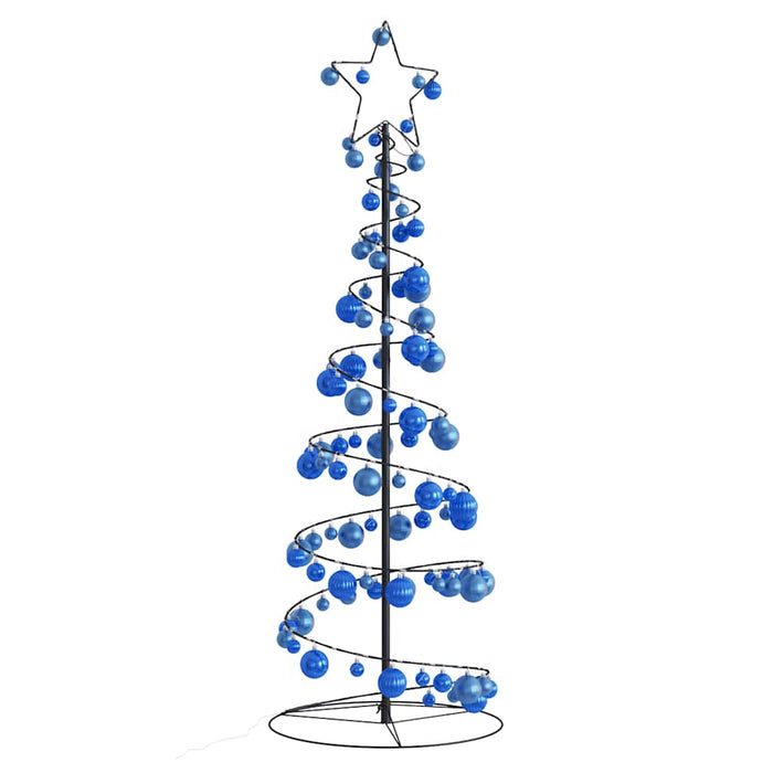 Albero di Natale a LED con Palline 100 LED Bianco Caldo 150 cm 3318564