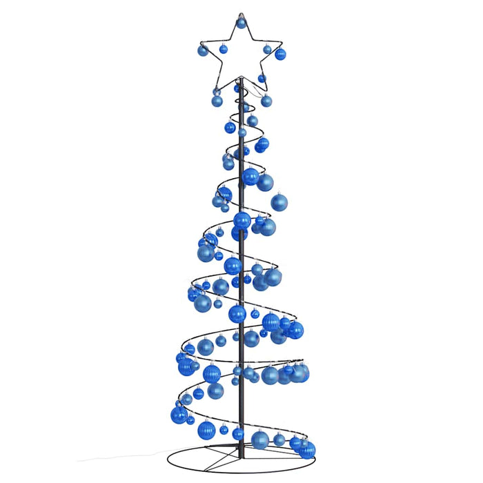 Albero di Natale a LED con Palline 100 LED Bianco Caldo 150 cm 3318564