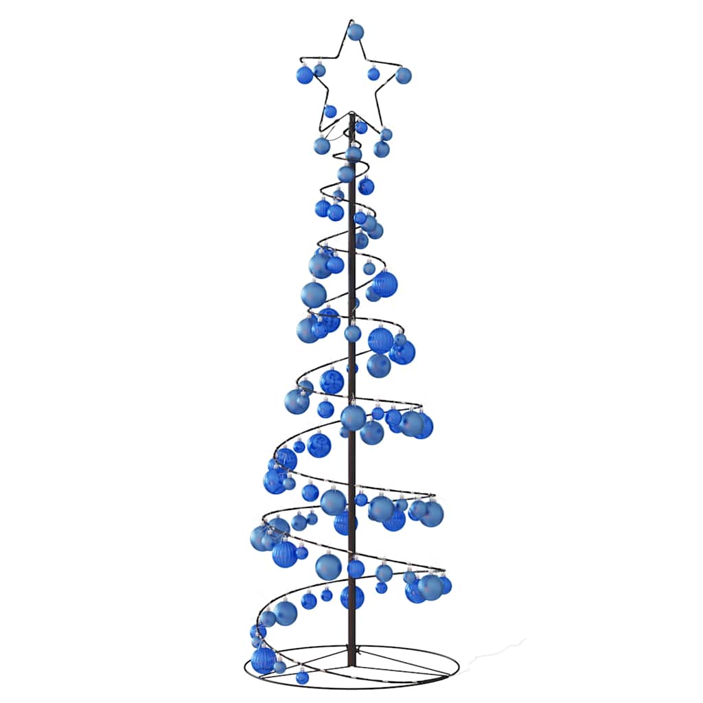 Albero di Natale a LED con Palline 100 LED Bianco Caldo 150 cm 3318564