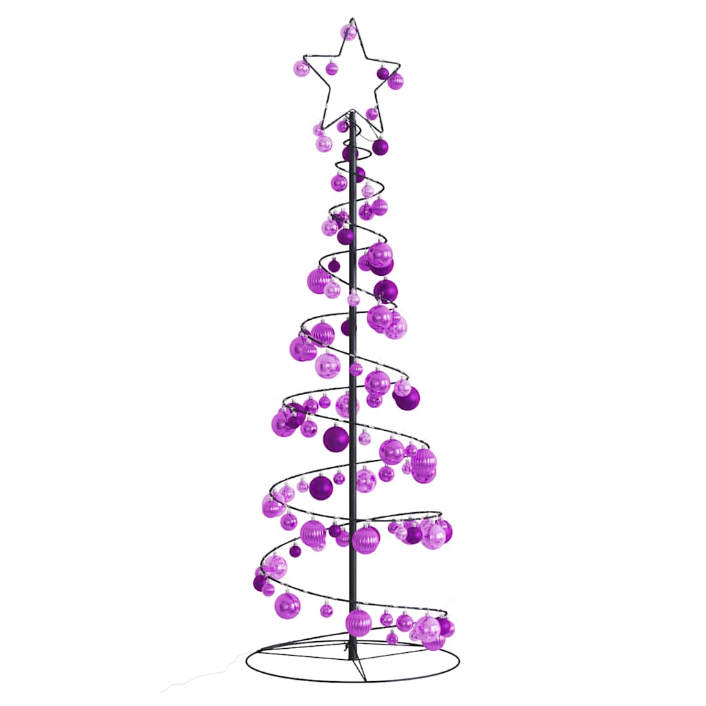 Albero di Natale a LED con Palline 100 LED Bianco Caldo 150 cm 3318565
