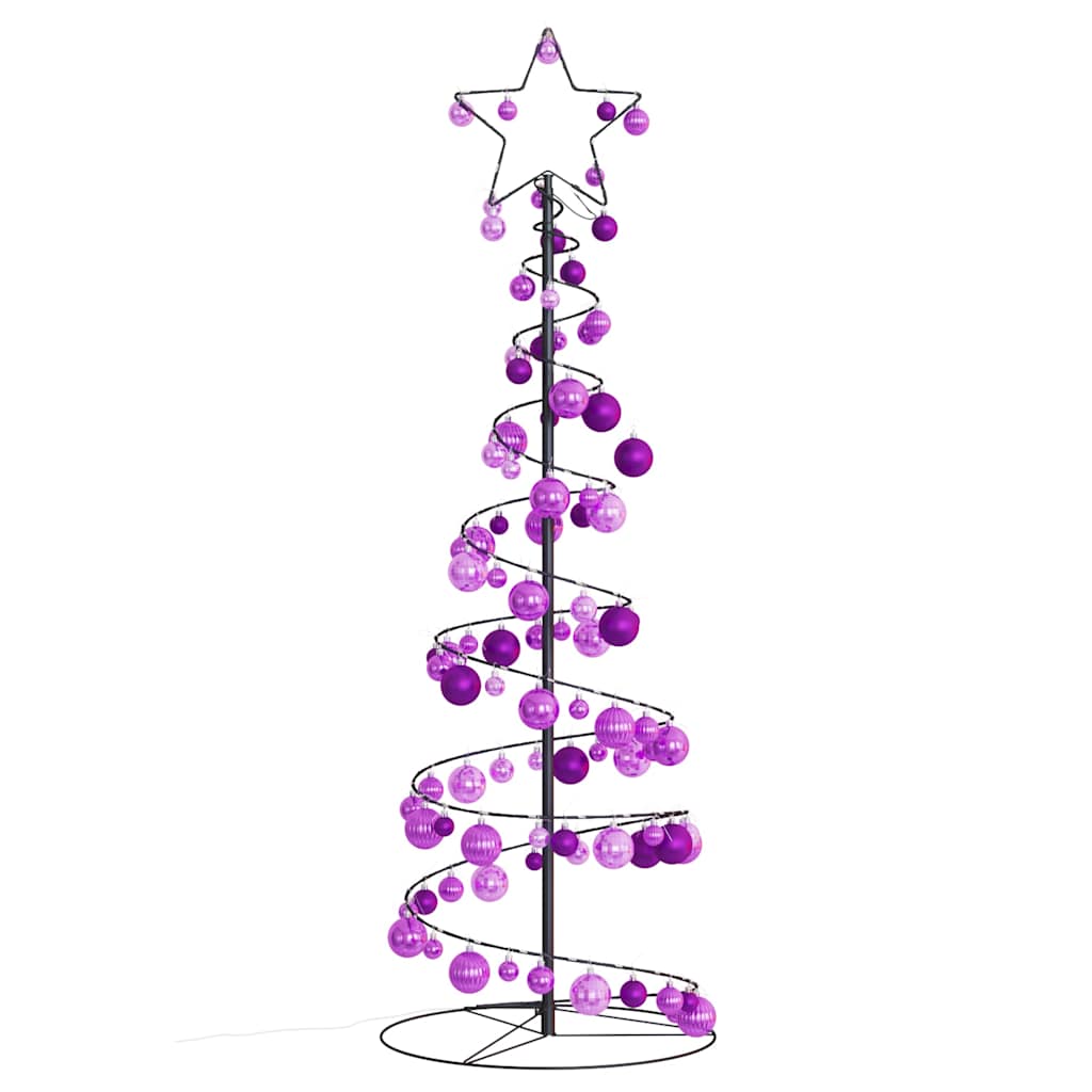 Albero di Natale a LED con Palline 100 LED Bianco Caldo 150 cm 3318565