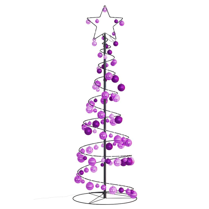 Albero di Natale a LED con Palline 100 LED Bianco Caldo 150 cm 3318565