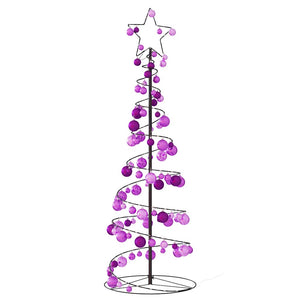 Albero di Natale a LED con Palline 100 LED Bianco Caldo 150 cm 3318565
