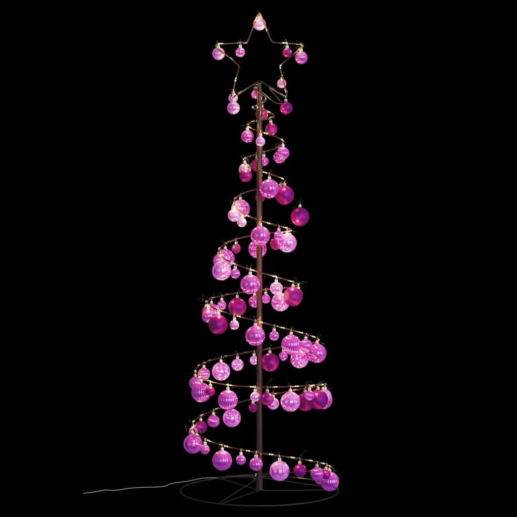 Albero di Natale a LED con Palline 100 LED Bianco Caldo 150 cm 3318565