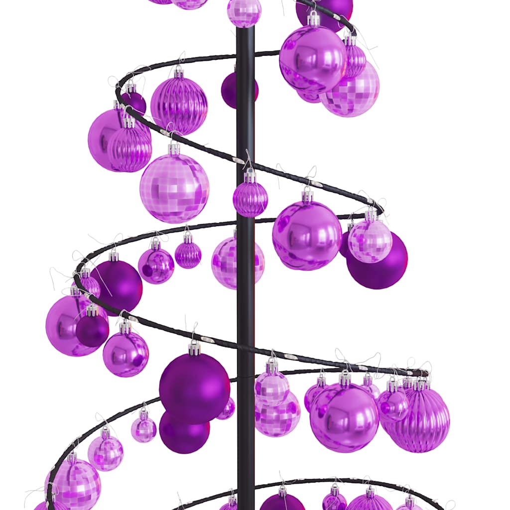 Albero di Natale a LED con Palline 100 LED Bianco Caldo 150 cm 3318565