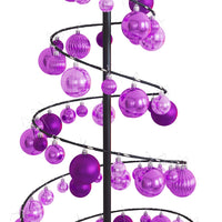 Albero di Natale a LED con Palline 100 LED Bianco Caldo 150 cm 3318565