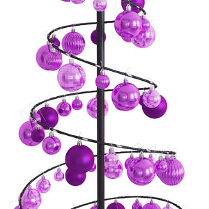Albero di Natale a LED con Palline 100 LED Bianco Caldo 150 cm 3318565