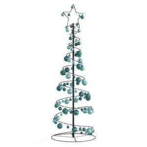 Albero di Natale a LED con Palline 100 LED Bianco Caldo 150 cm 3318566