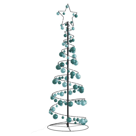 Albero di Natale a LED con Palline 100 LED Bianco Caldo 150 cm 3318566