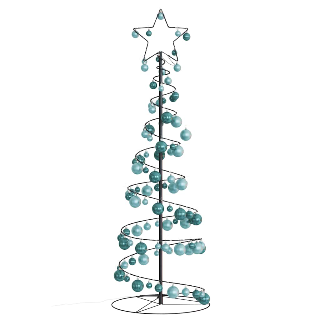 Albero di Natale a LED con Palline 100 LED Bianco Caldo 150 cm 3318566