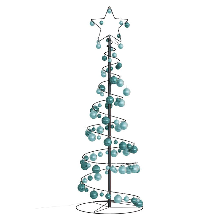 Albero di Natale a LED con Palline 100 LED Bianco Caldo 150 cm 3318566