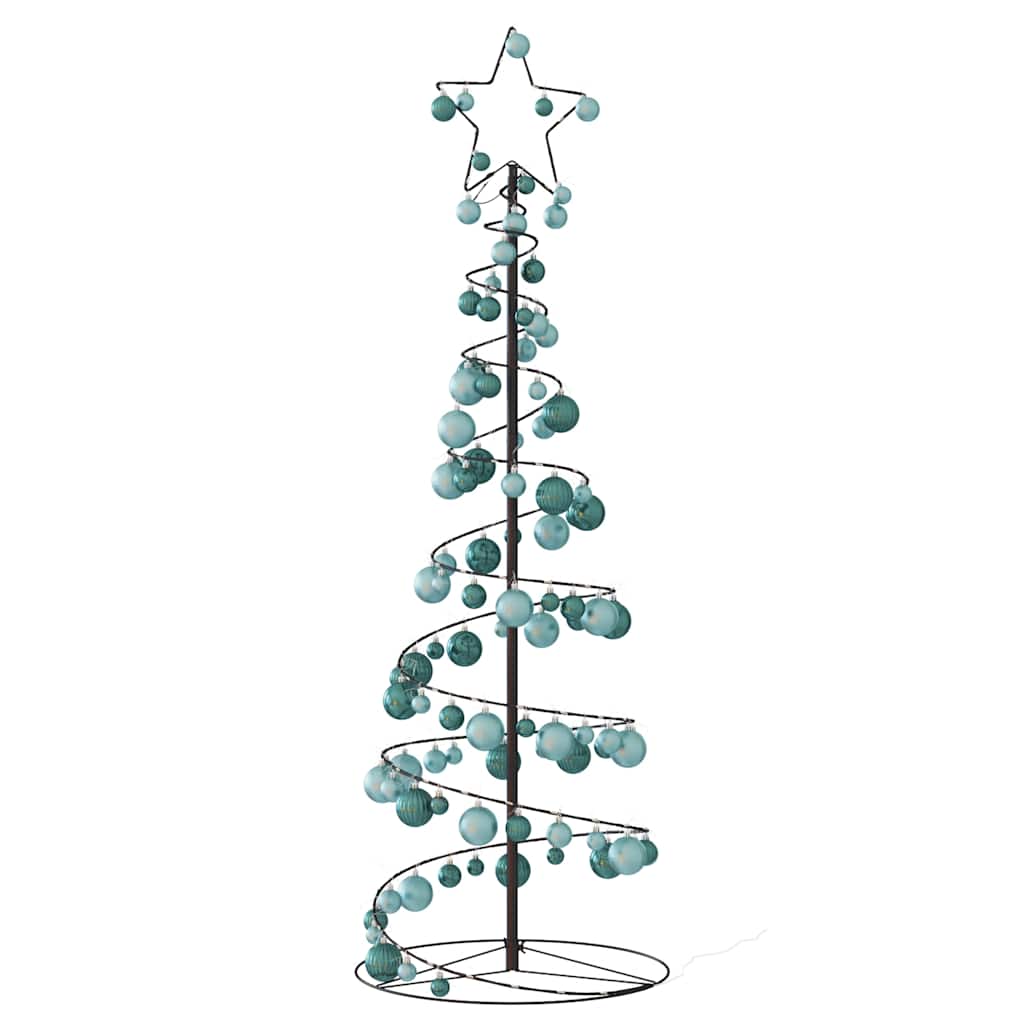 Albero di Natale a LED con Palline 100 LED Bianco Caldo 150 cm 3318566