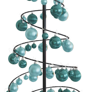 Albero di Natale a LED con Palline 100 LED Bianco Caldo 150 cm 3318566