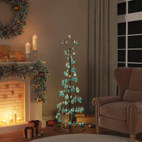 Albero di Natale a LED con Palline 100 LED Bianco Caldo 150 cm 3318567