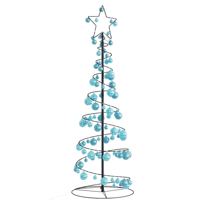 Albero di Natale a LED con Palline 100 LED Bianco Caldo 150 cm 3318567