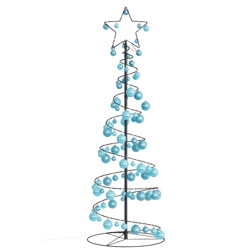 Albero di Natale a LED con Palline 100 LED Bianco Caldo 150 cm 3318567