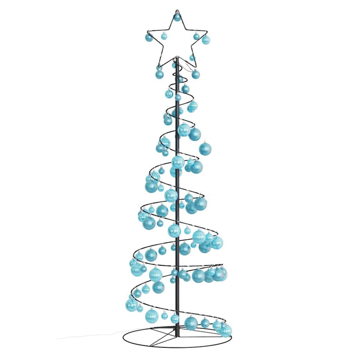 Albero di Natale a LED con Palline 100 LED Bianco Caldo 150 cm 3318567