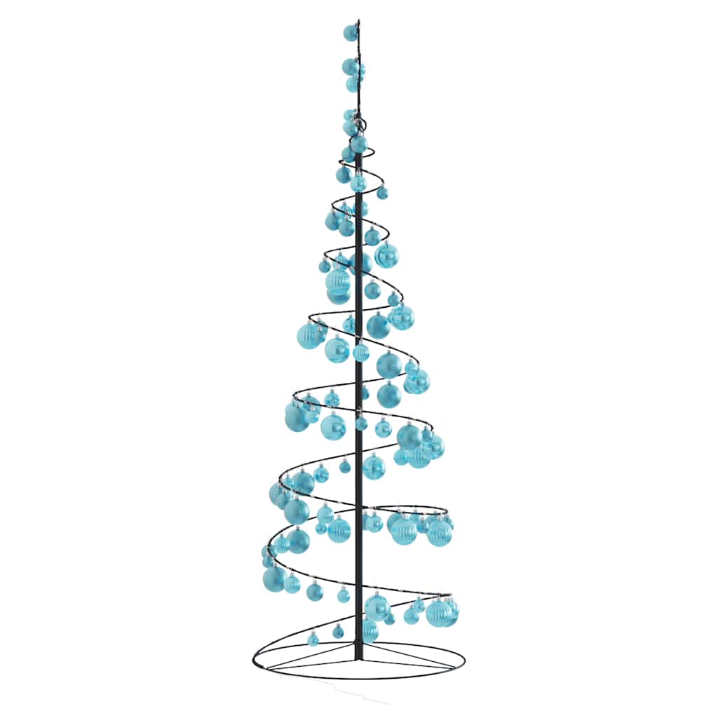 Albero di Natale a LED con Palline 100 LED Bianco Caldo 150 cm 3318567