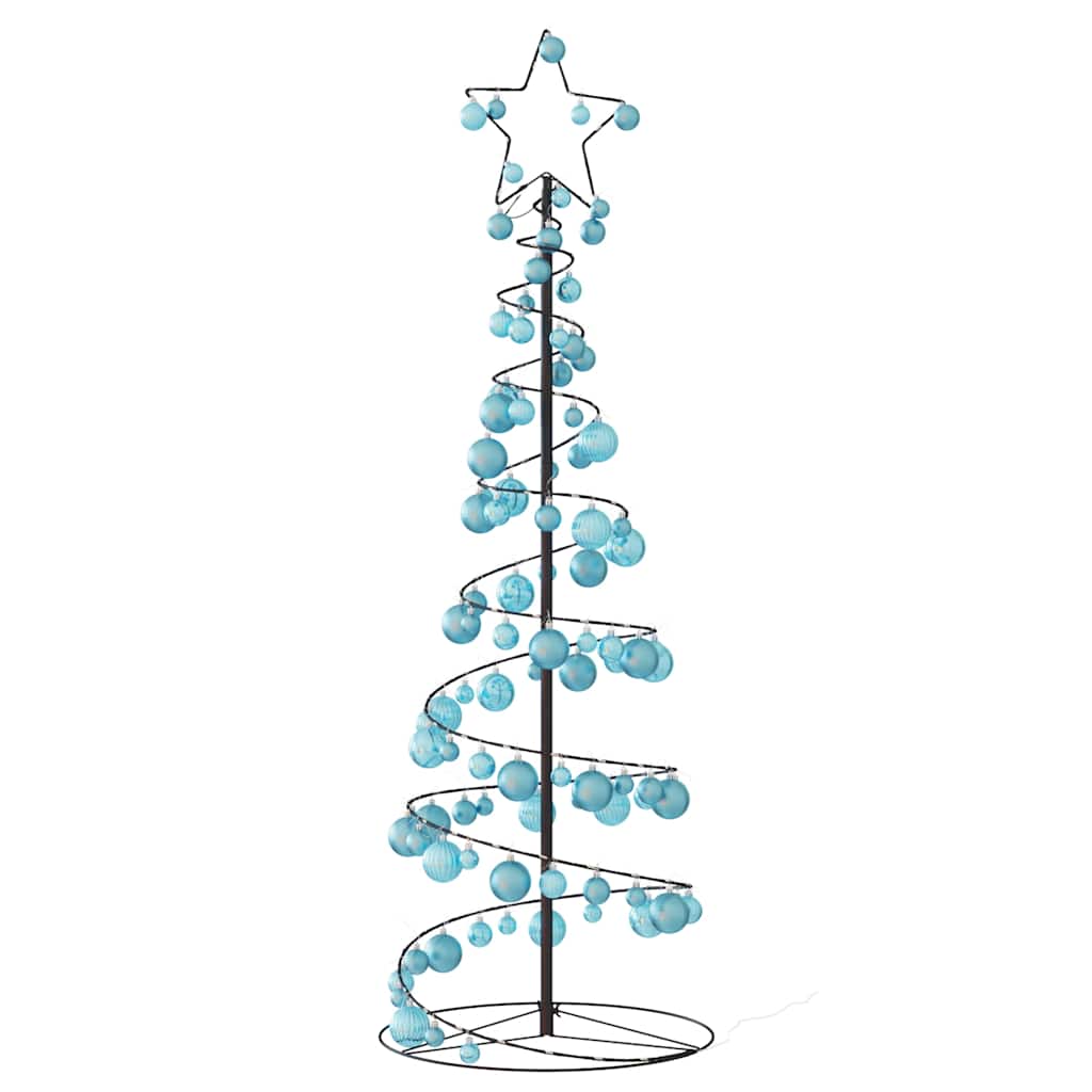 Albero di Natale a LED con Palline 100 LED Bianco Caldo 150 cm 3318567