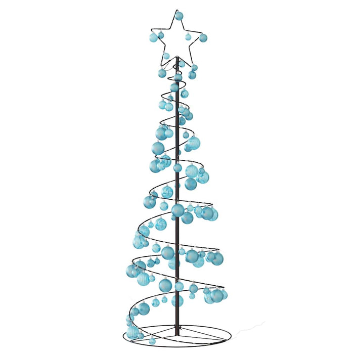 Albero di Natale a LED con Palline 100 LED Bianco Caldo 150 cm 3318567