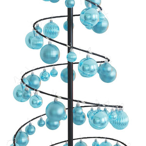 Albero di Natale a LED con Palline 100 LED Bianco Caldo 150 cm 3318567