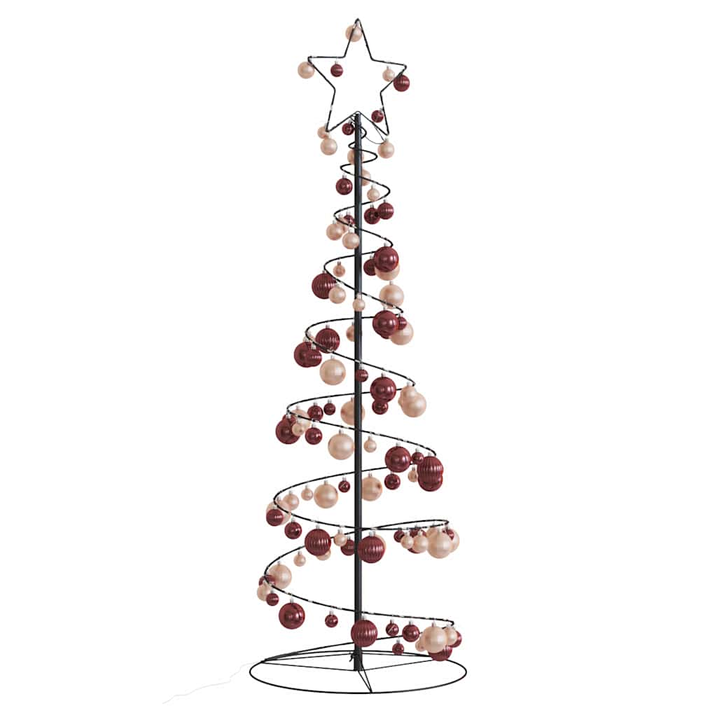 Albero di Natale a LED con Palline 100 LED Bianco Caldo 150 cm 3318568
