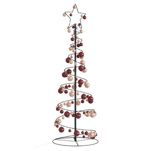 Albero di Natale a LED con Palline 100 LED Bianco Caldo 150 cm 3318568