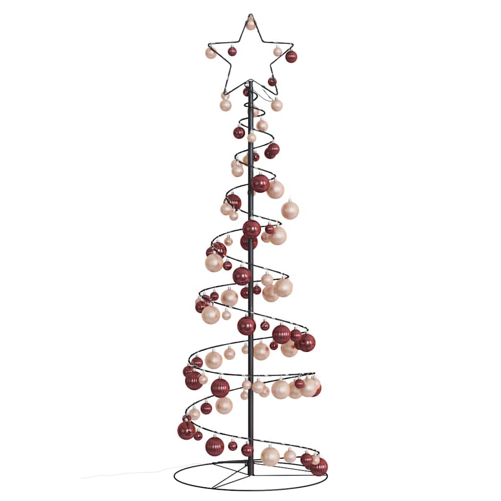 Albero di Natale a LED con Palline 100 LED Bianco Caldo 150 cm 3318568