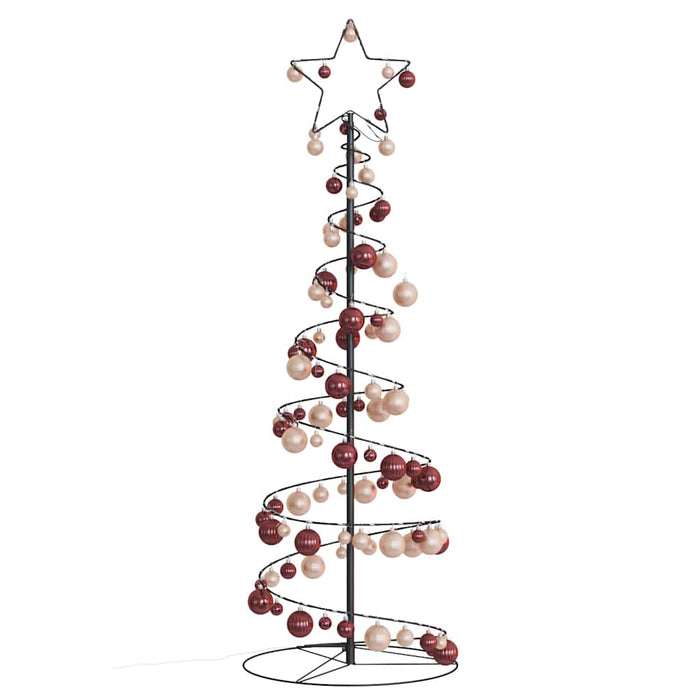 Albero di Natale a LED con Palline 100 LED Bianco Caldo 150 cm 3318568