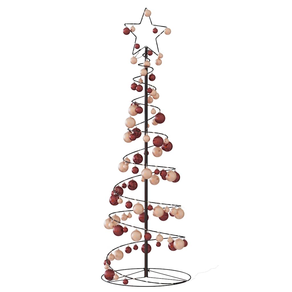 Albero di Natale a LED con Palline 100 LED Bianco Caldo 150 cm 3318568