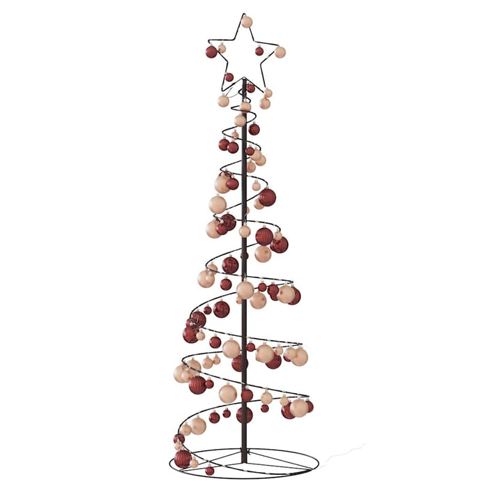 Albero di Natale a LED con Palline 100 LED Bianco Caldo 150 cm 3318568