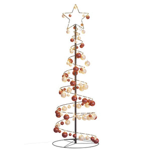 Albero di Natale a LED con Palline 100 LED Bianco Caldo 150 cm 3318568