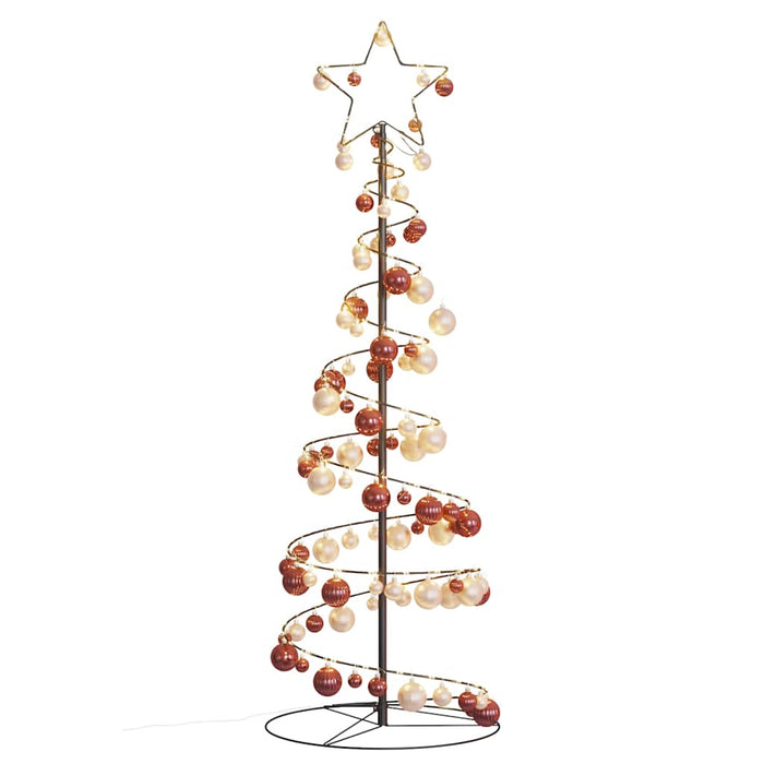 Albero di Natale a LED con Palline 100 LED Bianco Caldo 150 cm 3318568