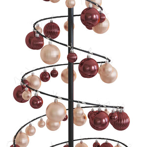 Albero di Natale a LED con Palline 100 LED Bianco Caldo 150 cm 3318568