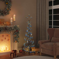 Albero di Natale a LED con Palline 100 LED Bianco Caldo 150 cm 3318570