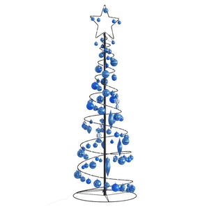Albero di Natale a LED con Palline 100 LED Bianco Caldo 150 cm 3318570