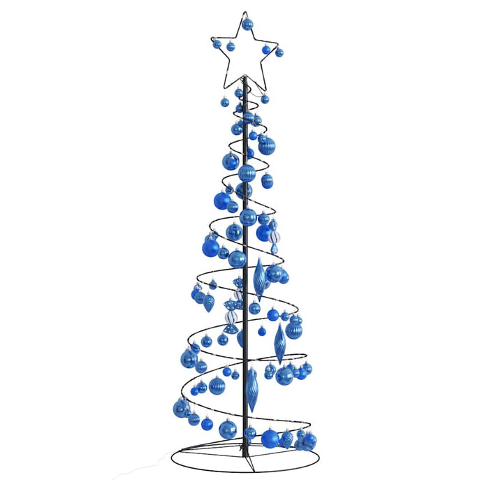 Albero di Natale a LED con Palline 100 LED Bianco Caldo 150 cm 3318570