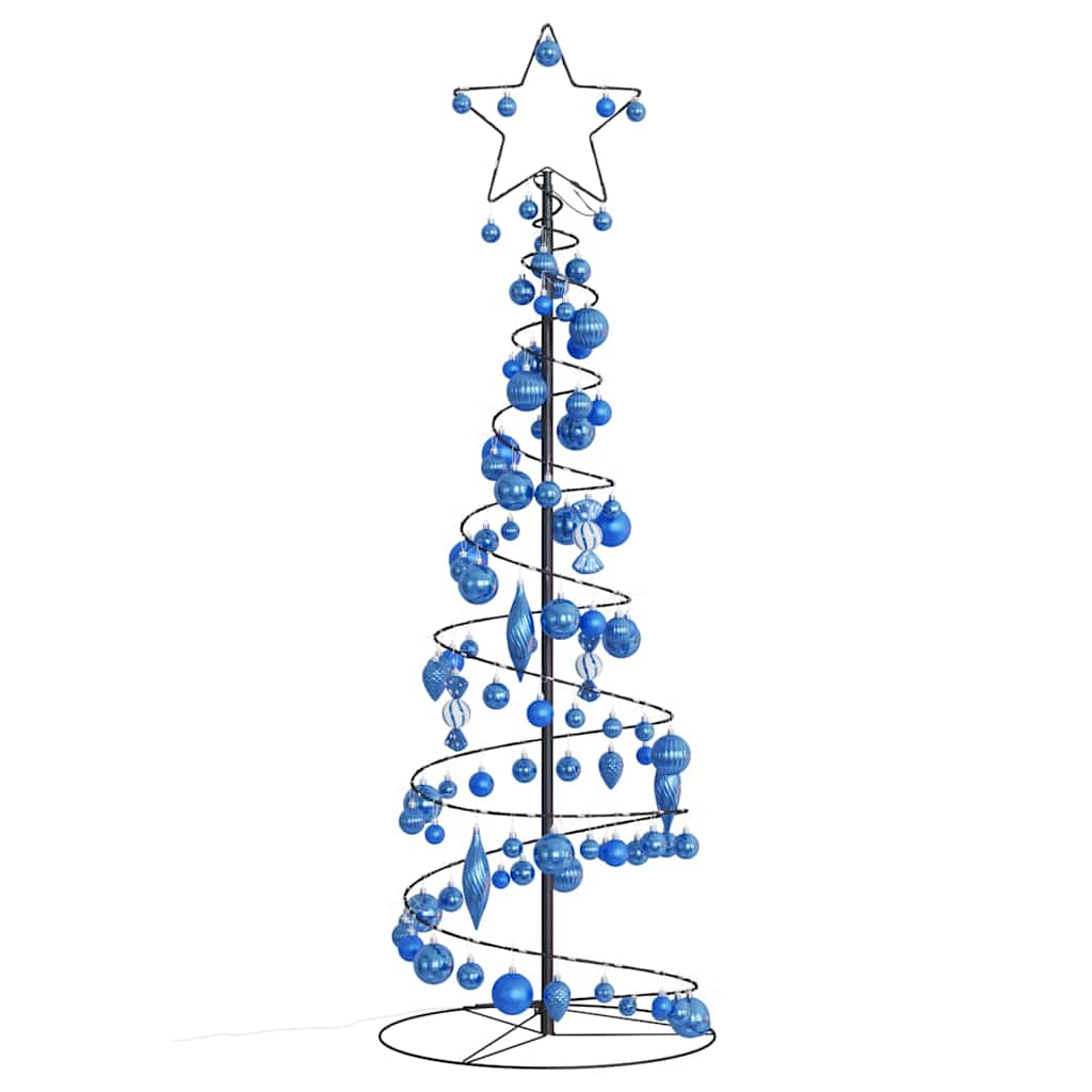 Albero di Natale a LED con Palline 100 LED Bianco Caldo 150 cm 3318570