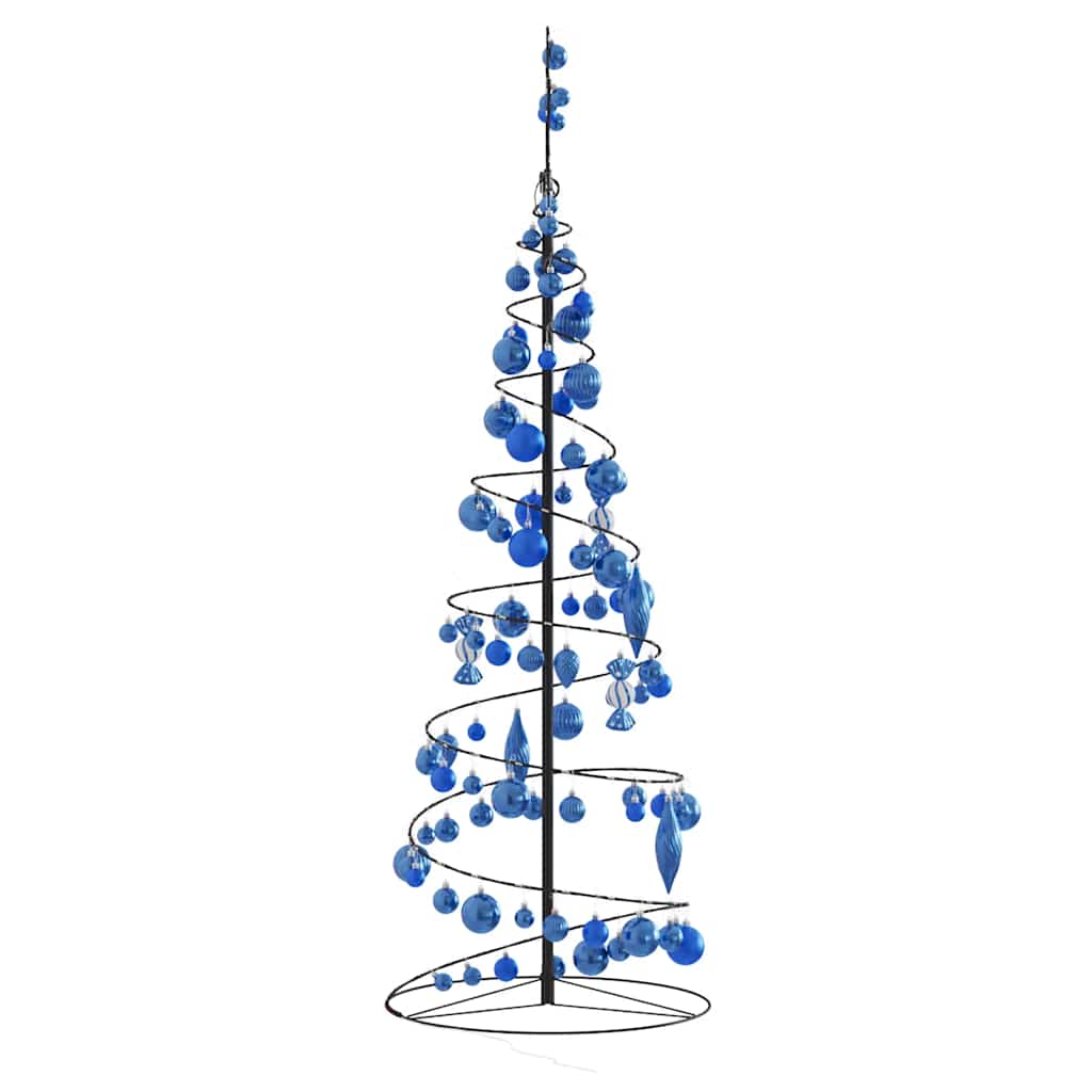 Albero di Natale a LED con Palline 100 LED Bianco Caldo 150 cm 3318570
