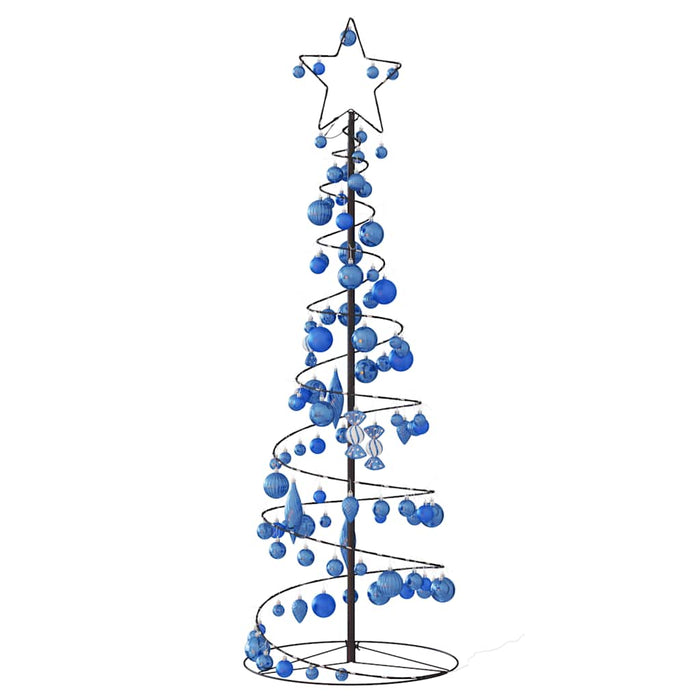 Albero di Natale a LED con Palline 100 LED Bianco Caldo 150 cm 3318570